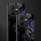 black panther superhero back phone cover | glass case for vivo y22