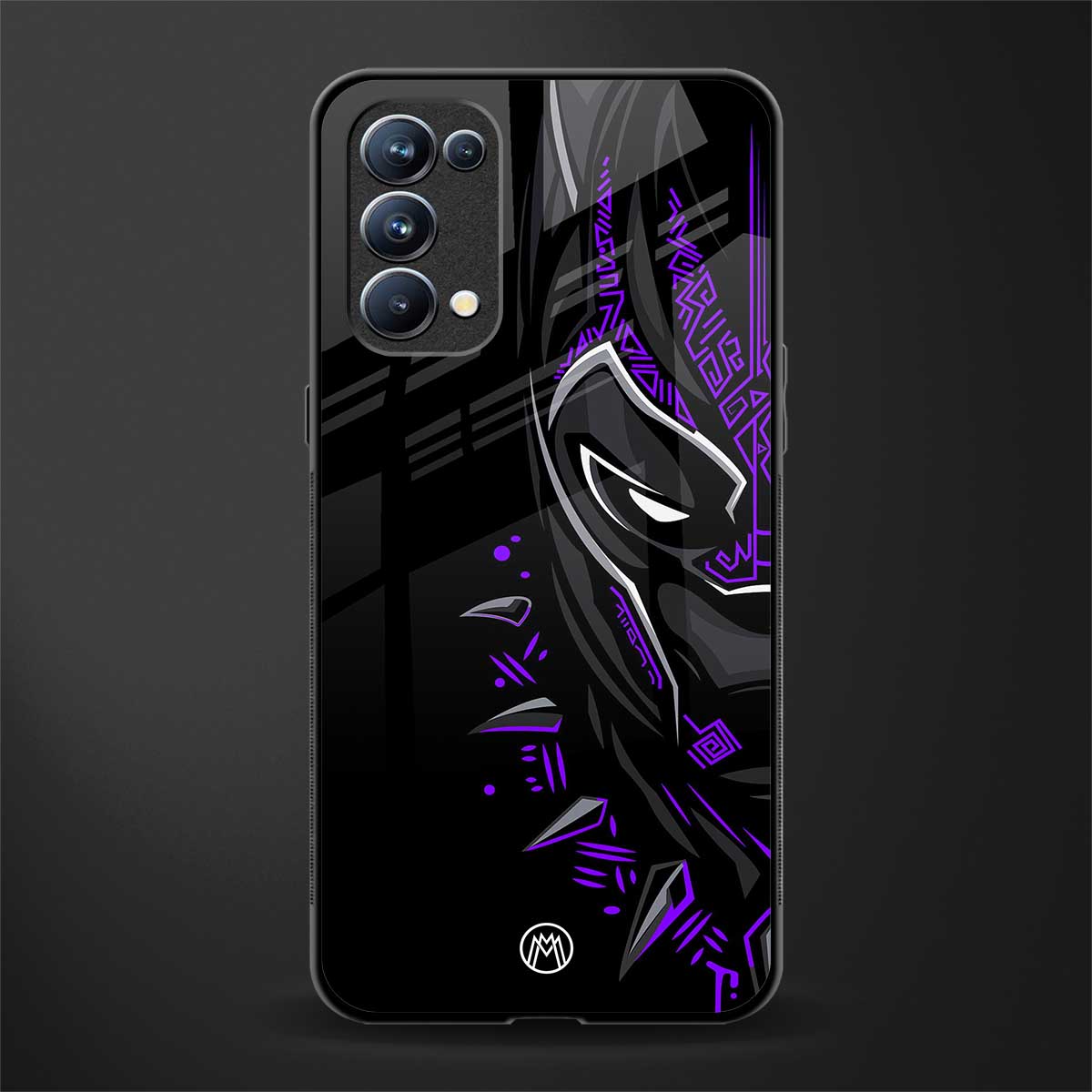 black panther superhero back phone cover | glass case for oppo reno 5