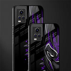 black panther superhero back phone cover | glass case for vivo v21e 4g