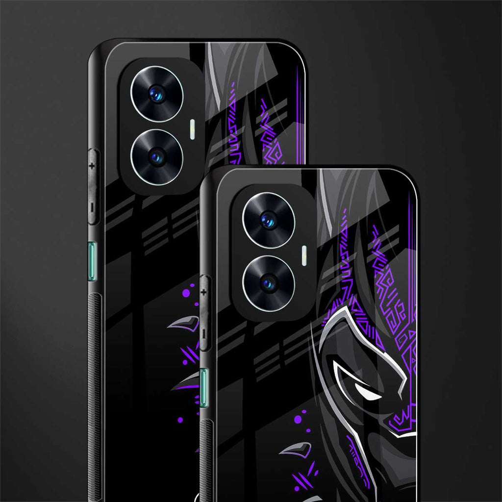 black panther superhero back phone cover | glass case for realme c55
