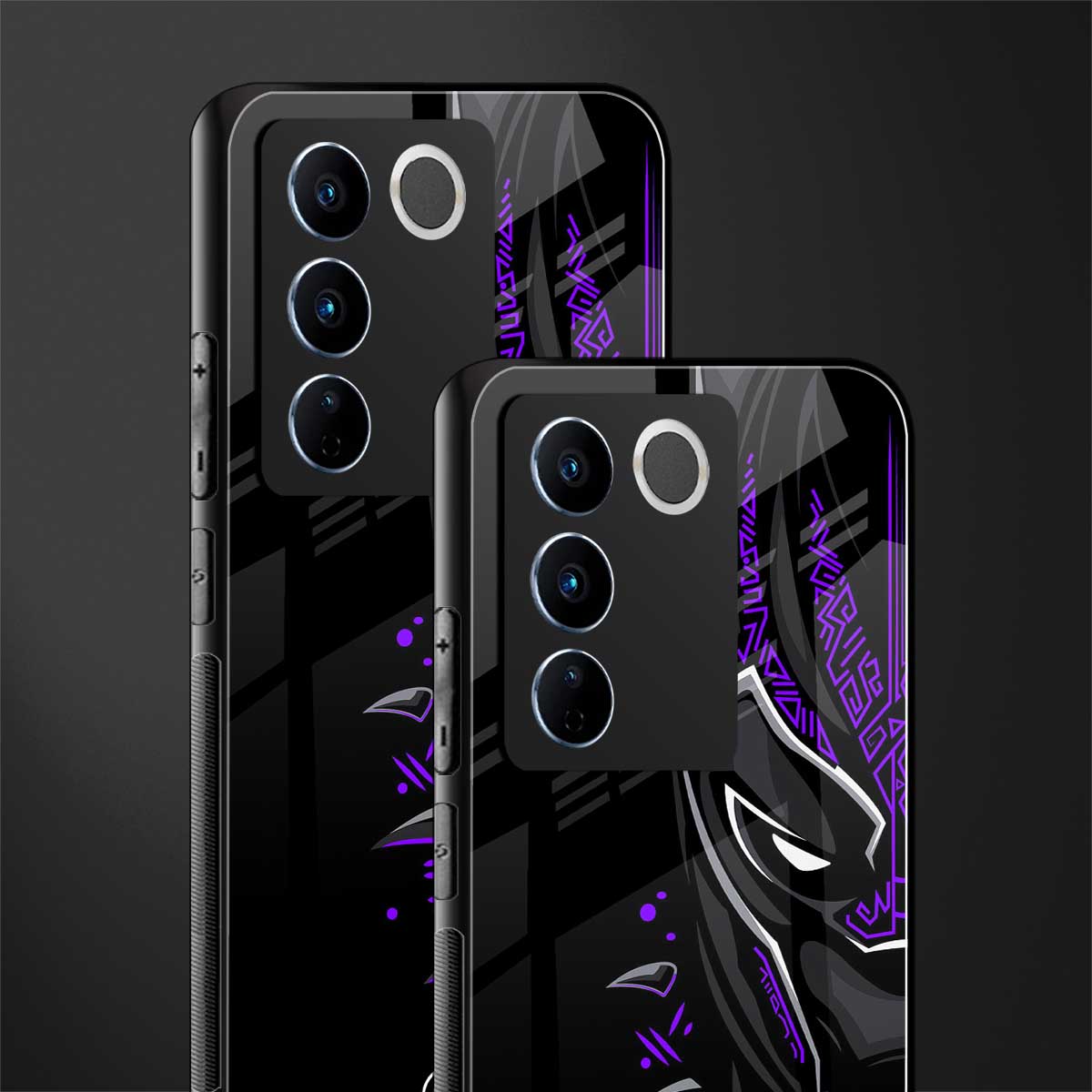 black panther superhero back phone cover | glass case for vivo v27 pro 5g