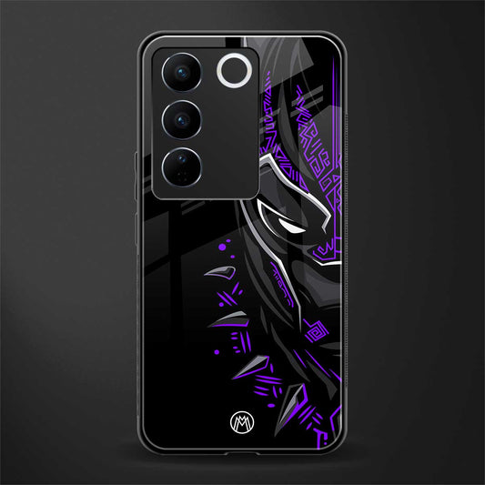 black panther superhero back phone cover | glass case for vivo v27 pro 5g
