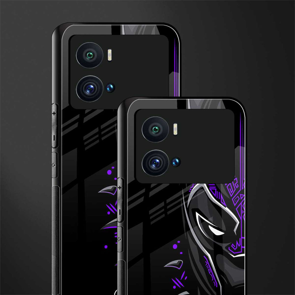 black panther superhero back phone cover | glass case for iQOO 9 Pro