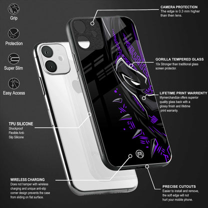 black panther superhero back phone cover | glass case for vivo y73
