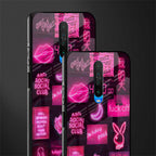 black pink aesthetic collage glass case for poco x2 image-2