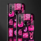 black pink aesthetic collage glass case for vivo u20 image-2