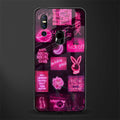 black pink aesthetic collage glass case for vivo v15 image