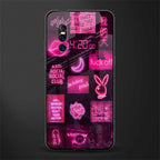 black pink aesthetic collage glass case for vivo v15 pro image