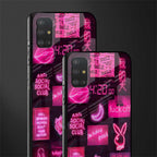 black pink aesthetic collage glass case for samsung galaxy a51 image-2