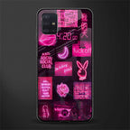 black pink aesthetic collage glass case for samsung galaxy a71 image