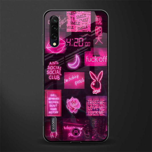 black pink aesthetic collage glass case for mi a3 redmi a3 image