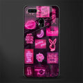 black pink aesthetic collage glass case for oppo a7 image