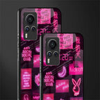 black pink aesthetic collage glass case for vivo x60 pro image-2