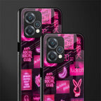 black pink aesthetic collage back phone cover | glass case for realme 9 pro 5g