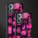 black pink aesthetic collage glass case for oneplus nord ce 2 5g image-2