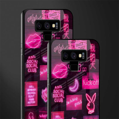 black pink aesthetic collage glass case for samsung galaxy note 9 image-2
