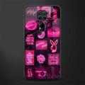 black pink aesthetic collage glass case for redmi note 9 image
