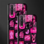 black pink aesthetic collage glass case for vivo y17 image-2