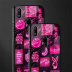 black pink aesthetic collage glass case for vivo y93 image-2