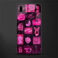 black pink aesthetic collage glass case for vivo v11 pro image