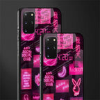 black pink aesthetic collage glass case for samsung galaxy s20 plus image-2
