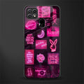 black pink aesthetic collage glass case for oppo a15s image