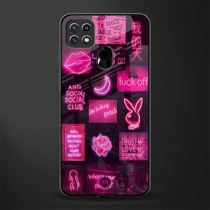 black pink aesthetic collage glass case for oppo a15s image