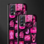 black pink aesthetic collage glass case for realme x7 image-2