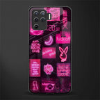 black pink aesthetic collage glass case for oppo f19 pro image