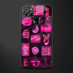 black pink aesthetic collage glass case for realme c21 image