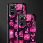 black pink aesthetic collage glass case for mi 11x 5g image-2