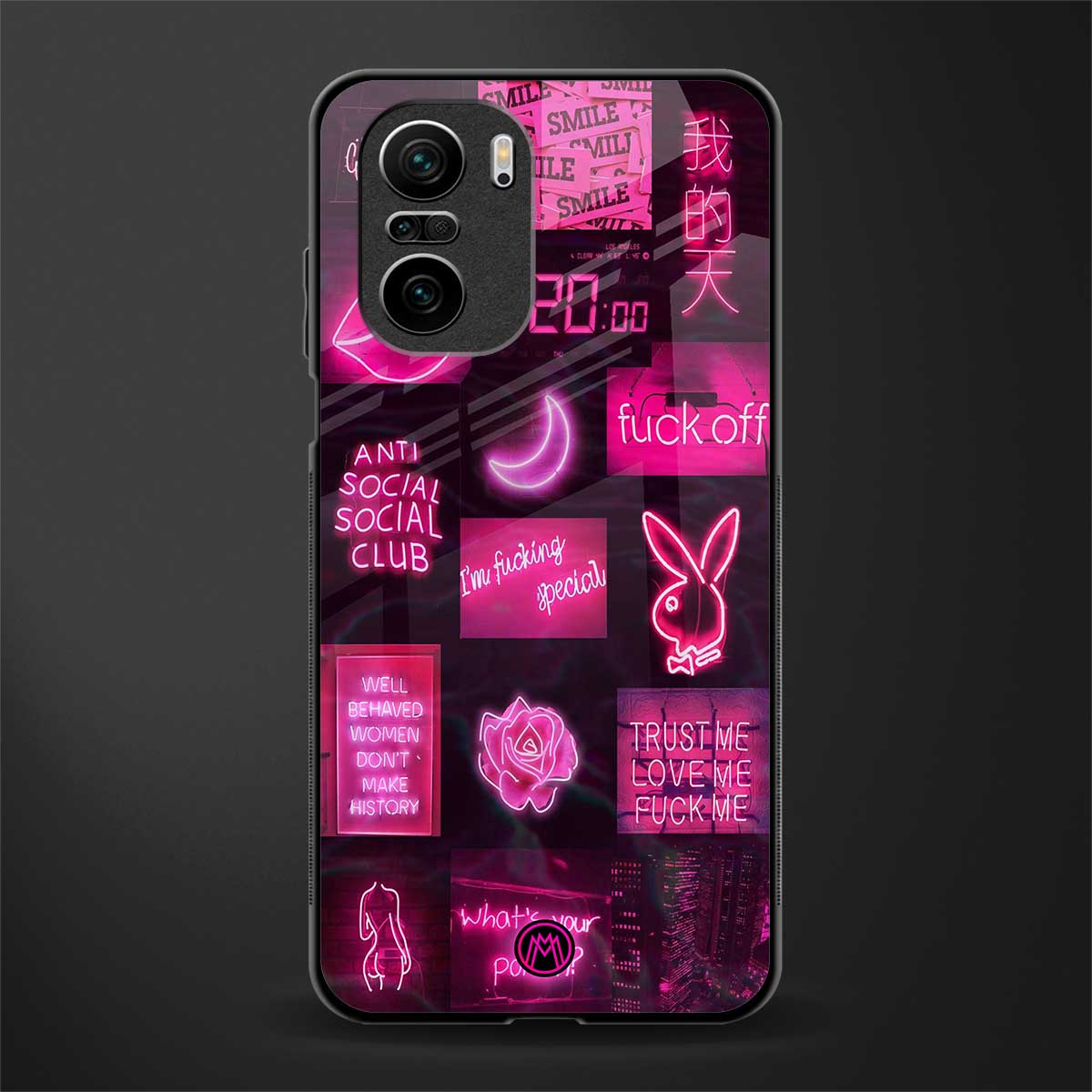 black pink aesthetic collage glass case for mi 11x 5g image