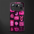 black pink aesthetic collage glass case for mi 11 ultra 5g image