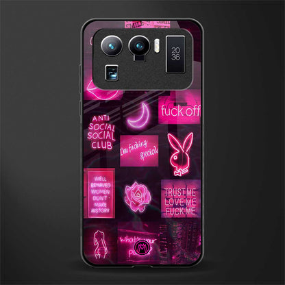 black pink aesthetic collage glass case for mi 11 ultra 5g image