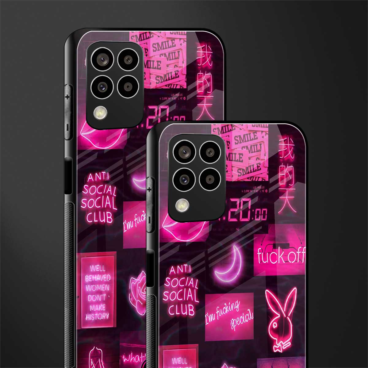 black pink aesthetic collage back phone cover | glass case for samsung galaxy m33 5g