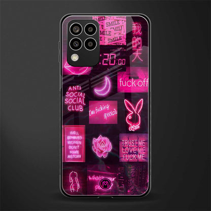 black pink aesthetic collage back phone cover | glass case for samsung galaxy m33 5g