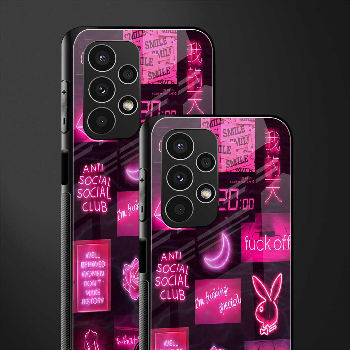black pink aesthetic collage back phone cover | glass case for samsung galaxy a13 4g