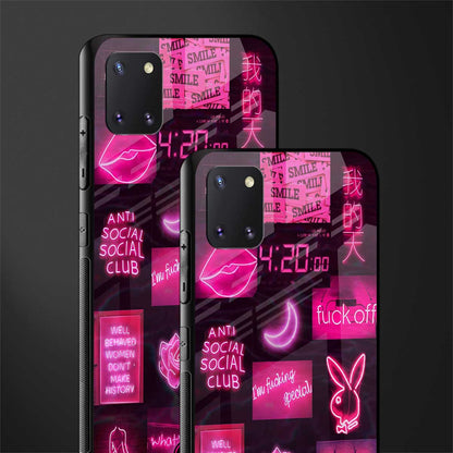 black pink aesthetic collage glass case for samsung galaxy note 10 lite image-2
