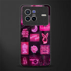 black pink aesthetic collage glass case for vivo x80 image