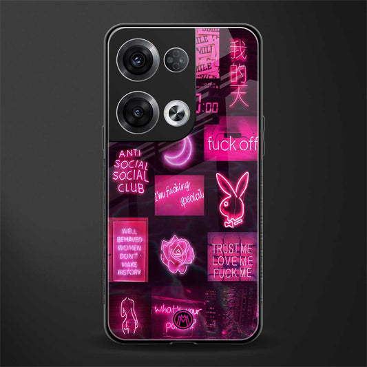 black pink aesthetic collage back phone cover | glass case for oppo reno 8