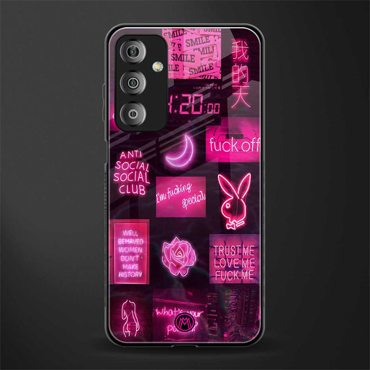 black pink aesthetic collage back phone cover | glass case for samsung galaxy f23 5g