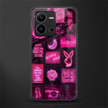 black pink aesthetic collage back phone cover | glass case for vivo v25-5g