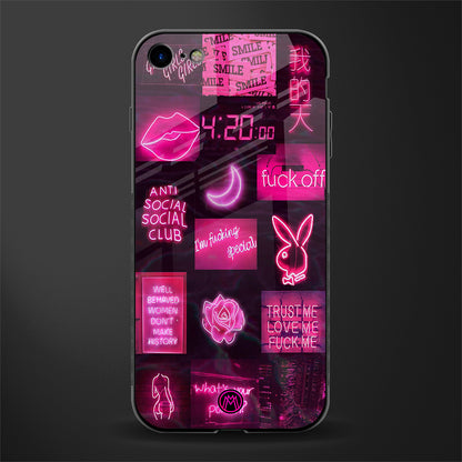 black pink aesthetic collage glass case for iphone 7 image