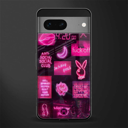 black pink aesthetic collage back phone cover | glass case for google pixel 7