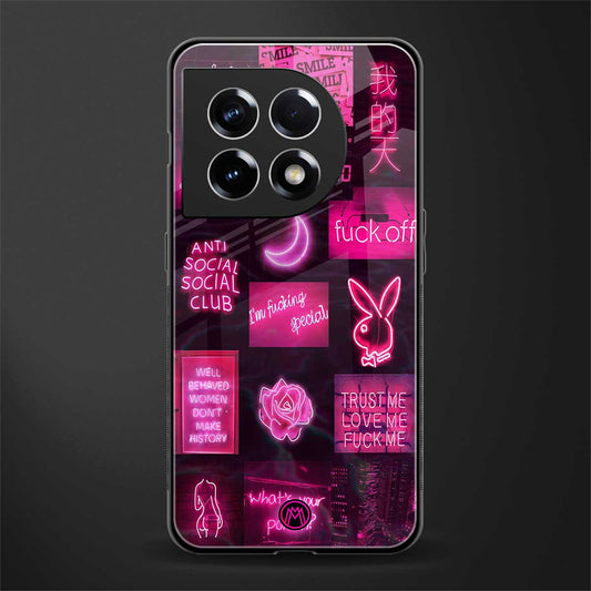 black pink aesthetic collage back phone cover | glass case for oneplus 11