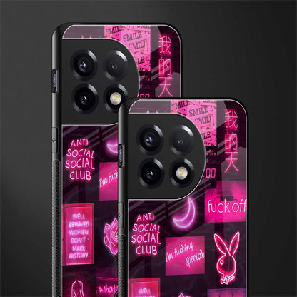 black pink aesthetic collage back phone cover | glass case for oneplus 11r