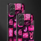 black pink aesthetic collage back phone cover | glass case for samsung galaxy a54 5g