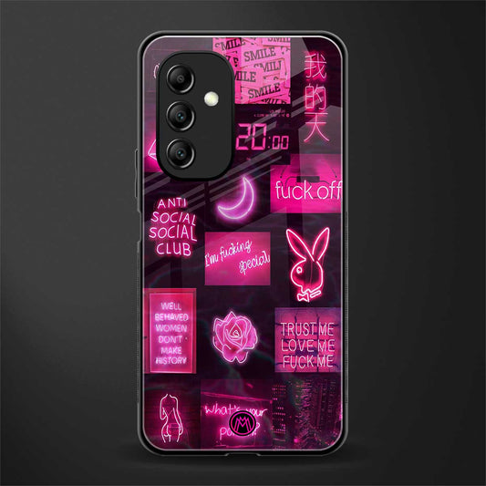 black pink aesthetic collage back phone cover | glass case for samsung galaxy a14 5g