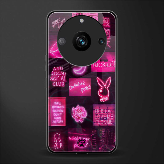 black pink aesthetic collage back phone cover | glass case for realme 11 pro 5g