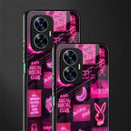 black pink aesthetic collage back phone cover | glass case for realme c55